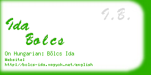 ida bolcs business card